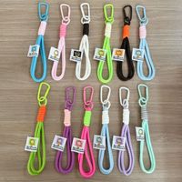Sleutelhangerkoord van metallic polyester, handgeweven, modieus gevlochten telefoonbandje met mesh-design voor tassen, broeken en accessoires