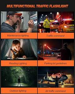 DC перезаряжаемая Водонепроницаемая сигнальная палочка светофора, фонарик с масштабируемым сигналом 3 Вт XPE, световой фонарь безопасности - Product Image 6