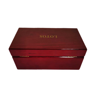 Boîte cadeau en bois personnalisée, rectangulaire, 102 mm de haut, estampage à chaud or argent, emballage pour bijoux YH0069 - Product Image 4