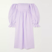 Manches longues coton à volants Vintage dos nu longue hors de l'épaule froncé robe mi-longue personnalisée manches lanterne à volants tenue décontractée