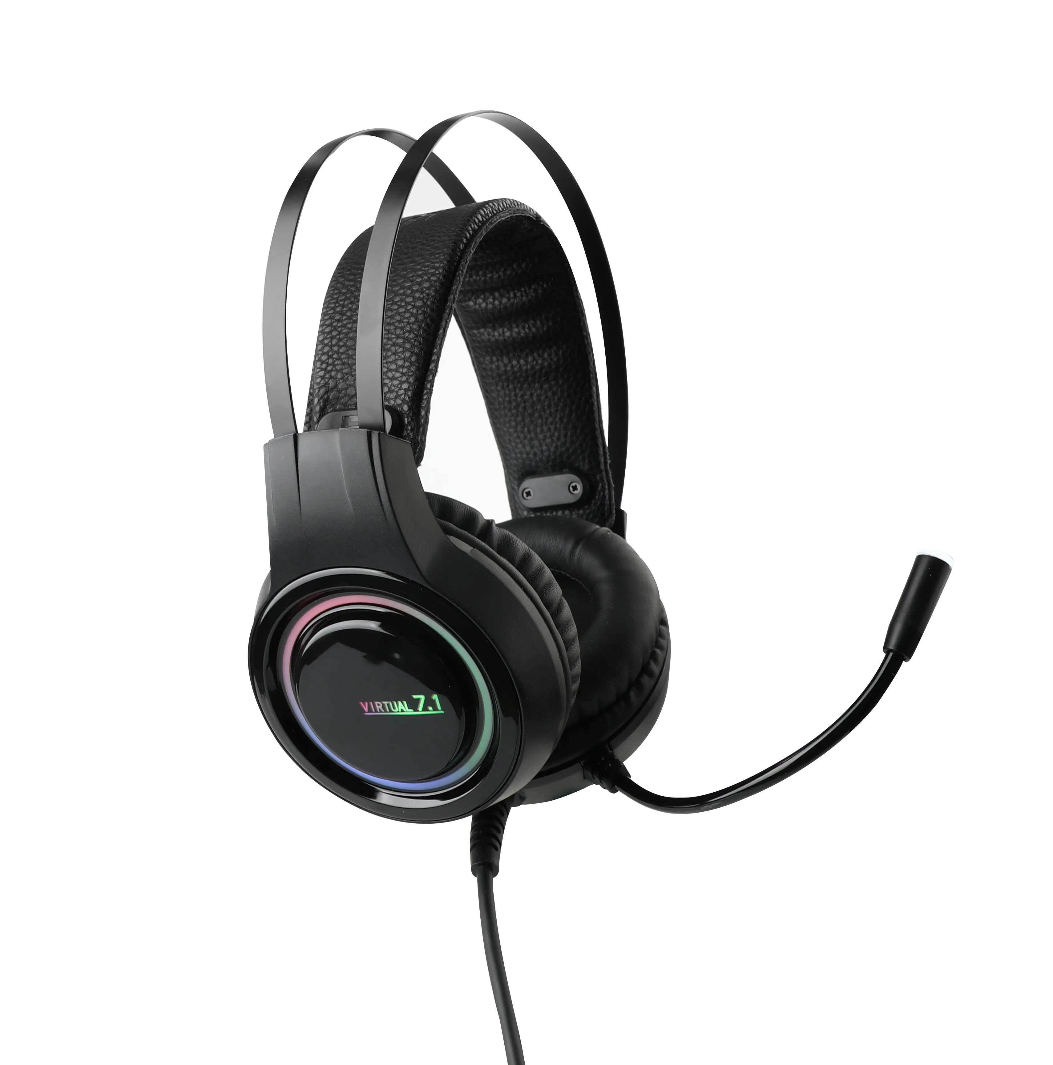 Oem Wired Professional Gaming Headphone 7.1 Virtual Surround Breathing Light USB Game Wired Deep Bass PC Headset With Vibration