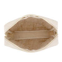 Pochette cosmétique écologique en jute et coton, personnalisable avec broderie et impression, en toile de chanvre avec fermeture éclair, pour promotion