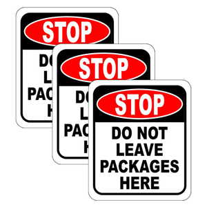 Arrêtez de <span class=keywords><strong>ne</strong></span> <span class=keywords><strong>pas</strong></span> laisser de colis ici Enseignes extérieures en aluminium-Instructions de livraison-Panneaux de livraison, intérieur ou extérieur - Product Image 1