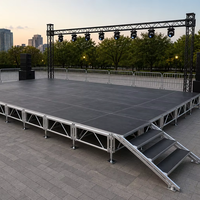 Plateforme de scène modulaire portable en alliage d'aluminium pour événements extérieurs, podium à quatre pieds pour concerts, mariages