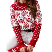 Pull à manches régulières de style coréen pour femmes, motif floral, 100% cachemire, respirant, automne-hiver