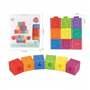 12pcs bé mềm khối xây dựng cho bé cảm giác tắm Đồ chơi teethers bóp trẻ mới biết đi trẻ em tắm đồ chơi Quà tặng - Product Image 1
