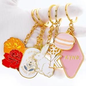 Fabricante de Llaveros de Metal Plateado Personalizados de Fábrica Charmscute, Llaveros con Forma de Corazón Rosa, Frutas y Animales, Accesorios para Bolsos - Product Image 1