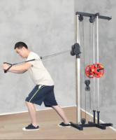 Máquina de fitness integral para gimnasio en casa, montada en pared, con sistema de poleas de cable único para dominadas y remo bajo
