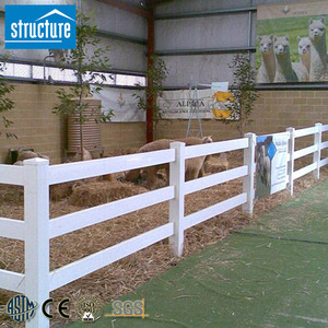 Ranch <span class=keywords><strong>Blanc</strong></span> Bovins Vinyle 3 Rails <span class=keywords><strong>PVC</strong></span> 3 Rails Cheval Prado Ferme Clôture Pôle - Product Image 4