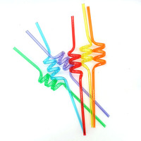 Pailles en plastique spirales bouclées aux couleurs vives, assortiment de couleurs brillantes, tubes à boire amusants pour les anniversaires et les événements thématiques