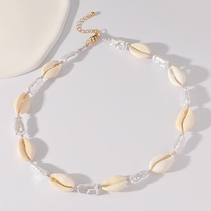 Shell Imitation <strong>Pearl</strong> <strong>Necklace</strong> New Fashion Boho Chic Summer Beach Vacation Shell Imitation <strong>Pearl</strong> <strong>Necklace</strong> - Product Image 2