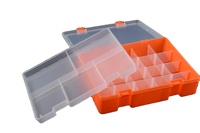 Nouvelle mallette de rangement en plastique rectangulaire Portable avec plateau amovible et séparateurs Boîte de rangement de pièces en PP jetables