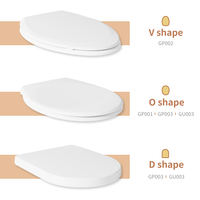 Ensemble de couvercles de toilettes en forme de D/U personnalisés pour le marché britannique, vente en gros, avec bouton unique, déverrouillage rapide, fermeture douce, en plastique PP