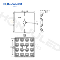 Lentille LED TIR pour PC extérieur HONJU, indice de protection IP65, angle de faisceau de 40 degrés pour projecteur, vente en gros personnalisée en vrac