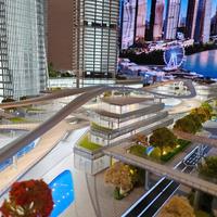 Modelo Impreso en 3D a Escala 1:100 de un Edificio de Oficinas Comercial Diseñado por Arquitecto, Materiales Personalizables, Efectos de Iluminación LED