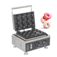 Machine à mini-beignets électrique 12 grilles antiadhésive avec contrôle de température et minuterie pour boulangerie et gaufrier