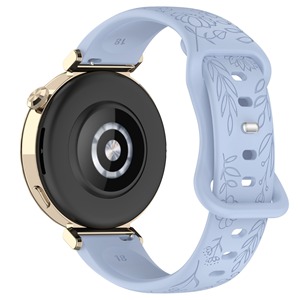 Nueva Correa <span class=keywords><strong>de</strong></span> Reloj <span class=keywords><strong>de</strong></span> Silicona con Grabado Láser Floral, Compatible con Relojes Huawei GT4/5, <span class=keywords><strong>Samsung</strong></span> y Garmin (18/20/22 mm) - Product Image 4