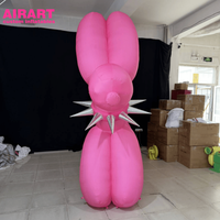 Chien rose gonflable pour idées de fêtes pour animaux de compagnie, chien gonflable personnalisé avec des pointes