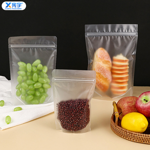 Sachet Doypack Scellé Transparent/Givré en Plastique Stratifié PE avec Fermeture Éclair pour Fruits Secs, Barbe à Papa, Popcorn et Snacks - Product Image 6