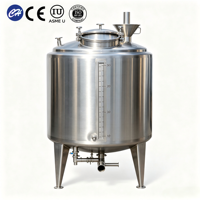 Tanque de Mezcla Manual de Acero Inoxidable de Grado Alimenticio SS304, Recipiente Sanitario con Agitador para Almacenamiento y Transferencia de Leche, Jugo y Vino