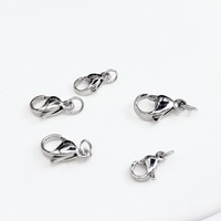 YUEMOON Fermoir mousqueton plaqué or 18 carats PVD, boucle en acier titane poli double extrémité, anneau de soudure, composants de bijoux DIY faits à la main
