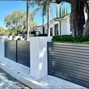 Powder Coated Aluminum <b>Fence</b> with Slats Waterproof 10ft Height for Residential Security Yard <b>Fence</b> & Ranch Use - Product Image 2
