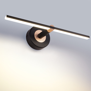 Minimalist Black Aluminum <b>LED</b> Wall Lamp 3500K Warm White Rectangular Shade Bathroom Mirror <b>Light</b> 25000H Lifespan - Product Image 1