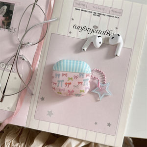 Funda de auriculares compatible con impresión suave IMD para <span class=keywords><strong>AirPods</strong></span> 3rd 4th Generation 2nd <span class=keywords><strong>Pro</strong></span> Generation-Colgante de estrella con nudo de mariposa colorido - Product Image 4