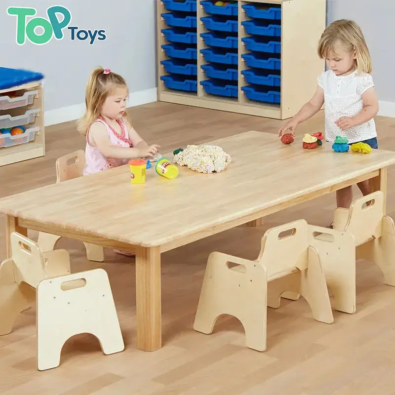 トップモンテッソーリテーブルと椅子セット木製学習テーブル幼児アクティビティデスクデイケア家具セット用子供用テーブル