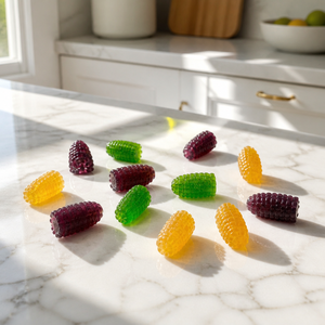 Bonbons Gommeux en Forme <span class=keywords><strong>de</strong></span> Maïs Multicolores OEM ODM, Saveur Naturelle <span class=keywords><strong>de</strong></span> Maïs, Embossés, à la Texture Croquante, Fourniture en Gros - Product Image 4