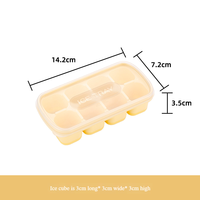 Bac à glaçons en silicone réutilisable et portable avec couvercle - Moule à congélation rapide à 8 compartiments pour usage domestique