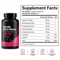 Capsules végétariennes Aguaje Black Maca en gros pour l'amélioration des hanches et des fesses, soutien naturel de l'œstrogène, supplément de remodelage corporel