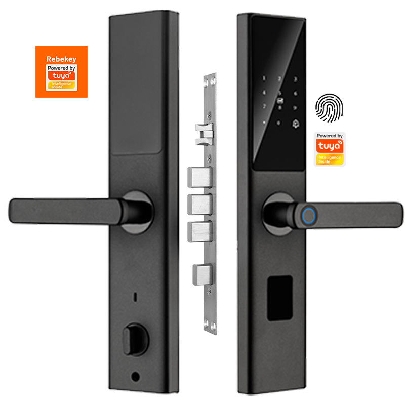 WIFI Fingerprint Tuya Smart Deadbolt Lock with Handle Digital Card Key Fully Automatic Smart Door Lock for Home Hotel · image 2