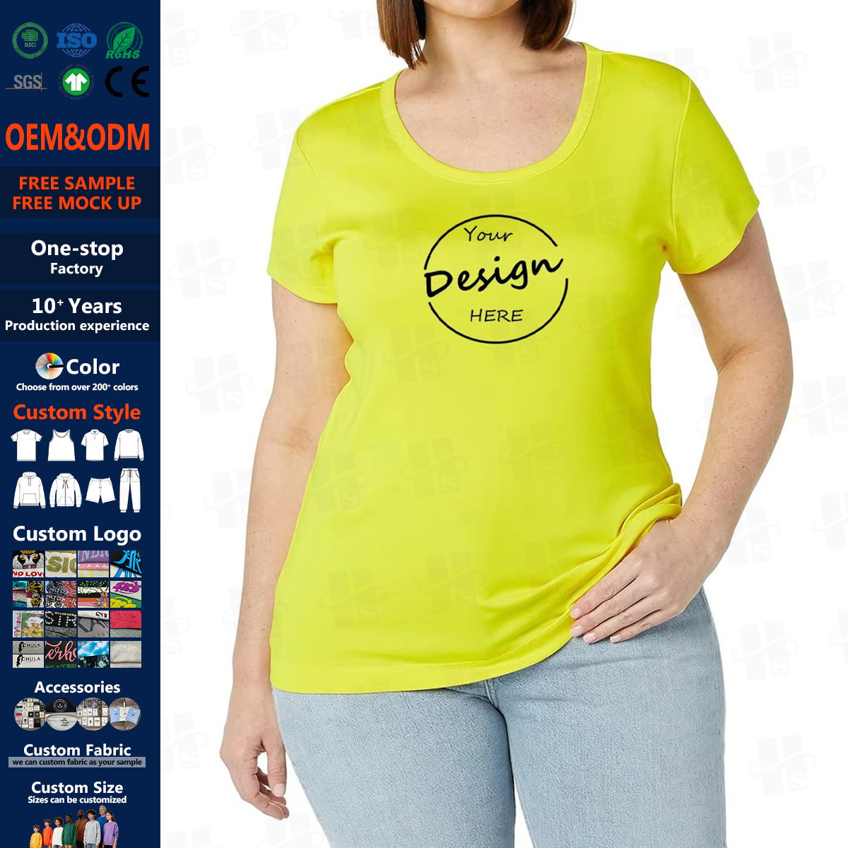 Summer Plus Size Crew Neck Cotton Spandex Short Sleeve Top Trend Women Fitting Custom Sport T Shirt Printing Logo