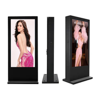 Totem extérieur 75 pouces haute luminosité 3500 nits IP65 étanche, écran LCD publicitaire, kiosque d'affichage numérique pour centre commercial
