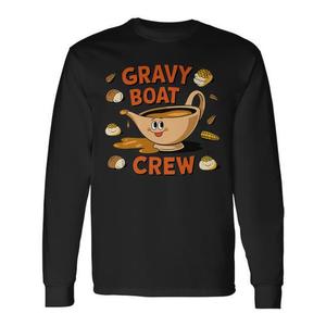 Maglietta a maniche lunghe Gravy Boat Crew Thanksgiving Food, design unisex premium per adulti - Product Image 1