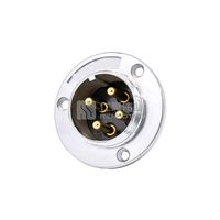 Conector de Sensor de Automatización GX40, 2, 3, 4, 5, 6, 7, 8, 9, 10, 12 Polos, Tipo Brida de 3 Orificios, Roscado, Macho, Montaje en Panel, Plata