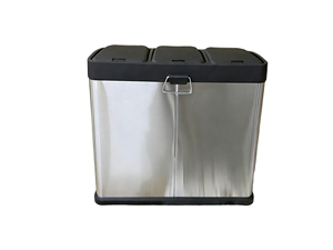 Cubo de basura clasificado de acero inoxidable de 2 y 3 compartimentos, Cubo de reciclaje de gran capacidad para pedal interior, cubo de basura abierto - Product Image 3