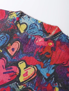 Cao Cấp Chất Lượng Hợp Thời Trang Của Phụ Nữ Quần Áo Đầy Màu Sắc Hình Trái Tim Mô Hình In Thời Trang Của Phụ Nữ Áo Len - Product Image 3