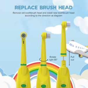 Cepillo de <span class=keywords><strong>dientes</strong></span> eléctrico sónico para niños, cepillo de <span class=keywords><strong>dientes</strong></span> giratorio, tipo de batería IPX5, resistente al <span class=keywords><strong>agua</strong></span>, blanqueamiento dental de dibujos animados, cerdas suaves para niños - Product Image 3