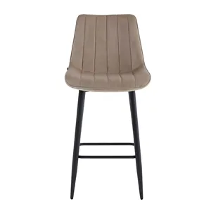 <span class=keywords><strong>Tabouret</strong></span> <span class=keywords><strong>de</strong></span> <span class=keywords><strong>bar</strong></span> élégant et luxueux en <span class=keywords><strong>velours</strong></span> <span class=keywords><strong>taupe</strong></span> avec pieds en métal - Product Image 5
