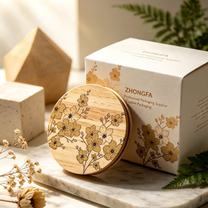Round Shape UV Printed Pine And Rubber Wood Candle <b>Lid</b> With Custom Logo For Glass Jars Home Fragrance And <b>Decorative</b> Packaging - Product Image 3