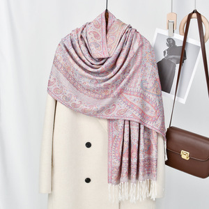 HZW-25032 scialli primaverili e autunnali morbidi e leggeri da donna di etnia retrò con motivo Paisley in <span class=keywords><strong>Tulle</strong></span> con sciarpa scialli - Product Image 4