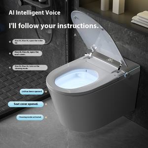 Authentique nouveau modèle de toilette intelligente officiel mural entièrement automatique Siphon <span class=keywords><strong>suspendu</strong></span> toilette murale P-Trap mousse intégrée - Product Image 4