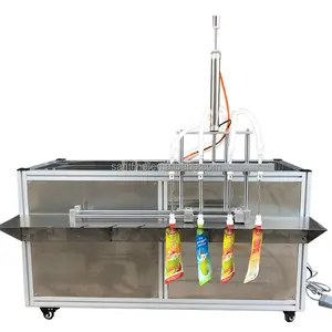 Individuelle halbautomatische Beutel-Abfüllmaschine für Saft Babynahrung Auslaufbeutel Standbeutel Verschlussmaschine 6 Düsen