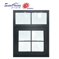 Ventanas de Aluminio para Casa, Marco Negro con Rejilla, para Uso Exterior