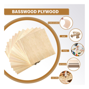Planches carrées en contreplaqué <span class=keywords><strong>de</strong></span> tilleul <span class=keywords><strong>4</strong></span> \ "pour bricolage maison avion bateau Arts artisanat Souvenirs-matériel fait main pour enfants E0 - Product Image 3