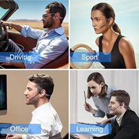 Casque à conduction osseuse avec micro Boom, casque Bluetooth 5.2 avec microphone antibruit AI pour centre d'appels