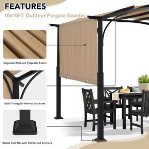 Dwoo Outdoor Retractable Shade Canopy Waterproof Polyester Steel Patio Metal <b>Garden</b> Pergola DWG0001-TD Retractable Pergola DWG00 - Product Image 4