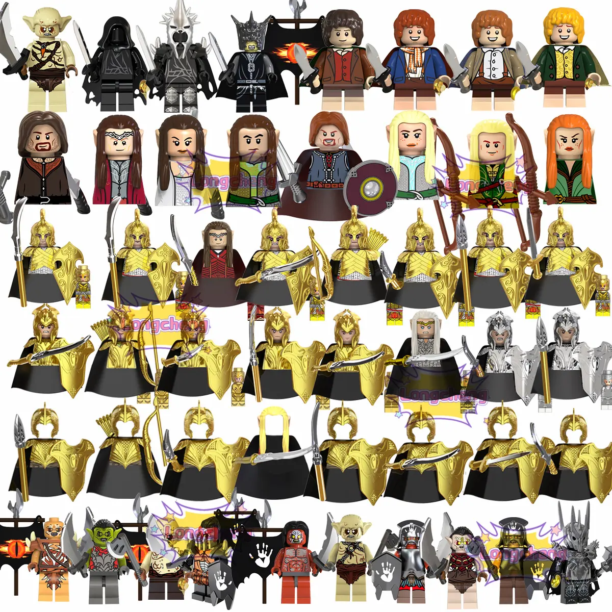 Popular Movie Series Goblin Orcs Uruk-Hai Noldo Warrior Figure Kids Educational Collectible Building Block Mini Bricks Toy